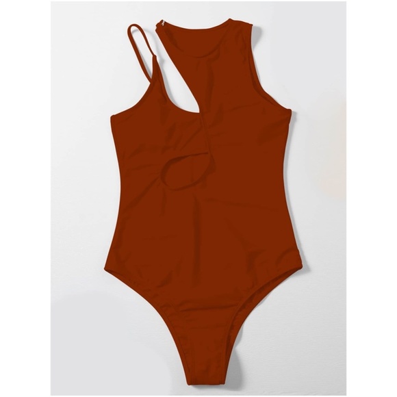 Boho cut out monokoni one piece swim - RUST - Picture 14 of 14